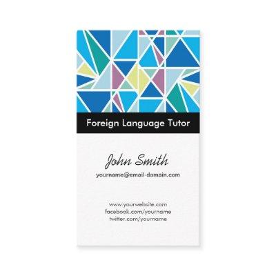 Foreign Language Tutor - Blue Abstract Geometry