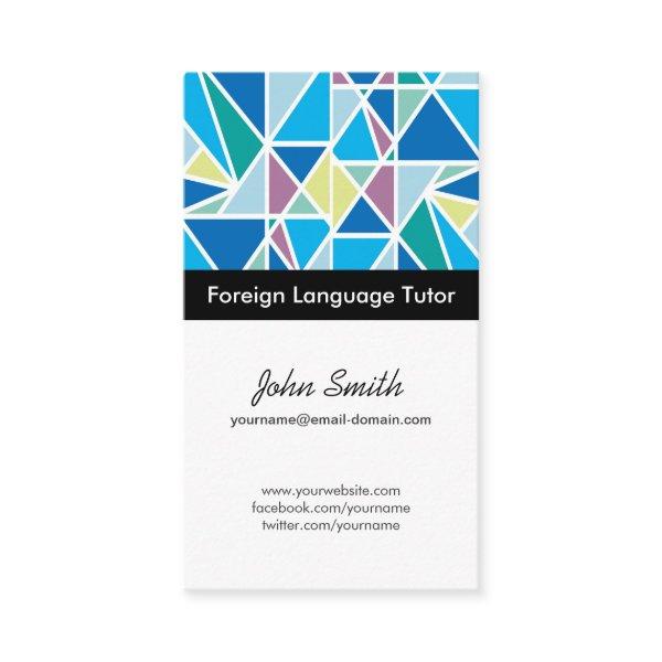 Foreign Language Tutor - Blue Abstract Geometry