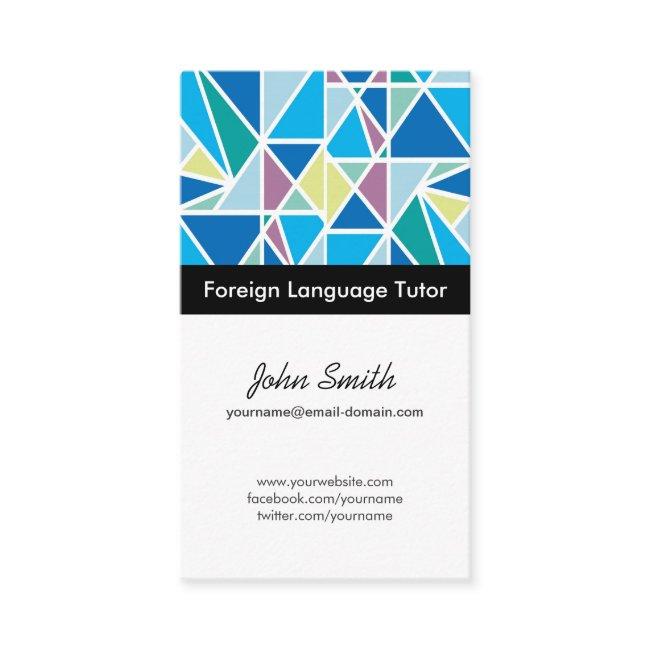 Foreign Language Tutor - Blue Abstract Geometry