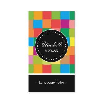 Foreign Language Tutor- Colorful Sqaure Pattern