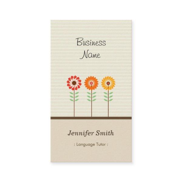 Foreign Language Tutor - Cute Floral Theme