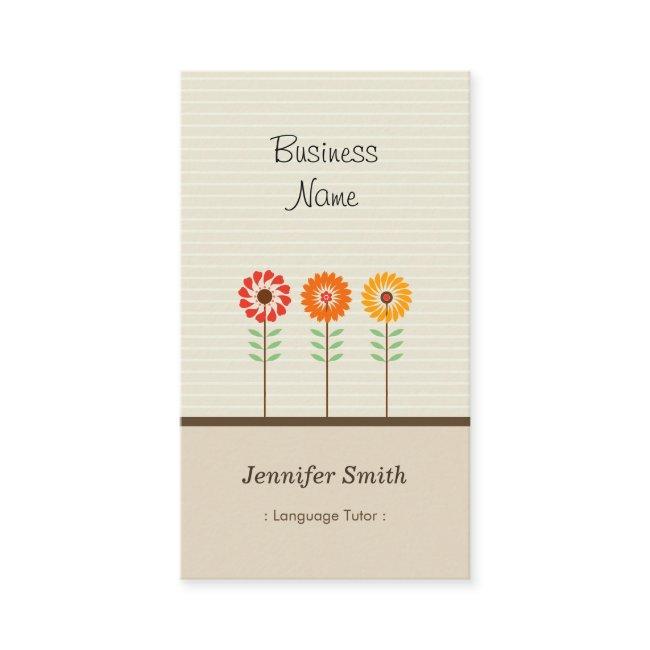Foreign Language Tutor - Cute Floral Theme