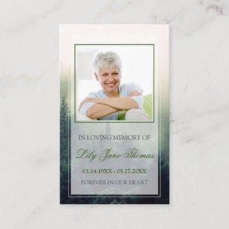 Forest Funeral Prayer Card, Memorial Prayer Card