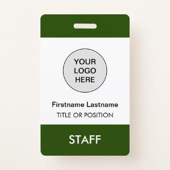 Forest Green Company Logo Employee Name Badge