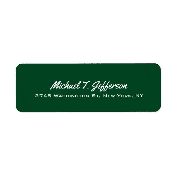 Forest Green Elegant Professional Modern Personal Label