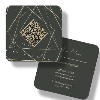 Forest Green & Gold | QR Code Square