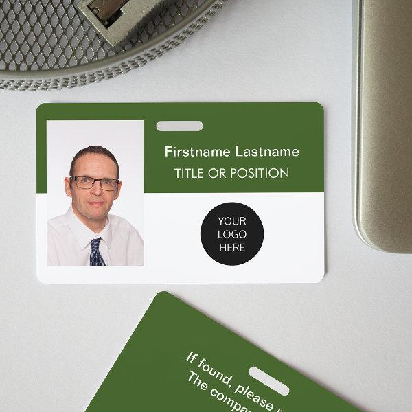 Forest Green Photo ID Name Badge