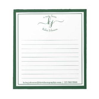 Forest Green Script Name From The Desk Of Notepad