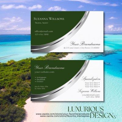 Forest Green White with Decorative Silver Decor