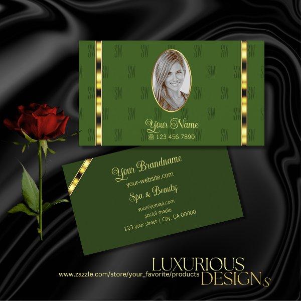 Forest Green with Photo Modern Patterned Letters