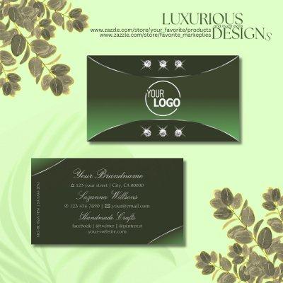 Forest Green with Silver Decor Diamonds and Logo