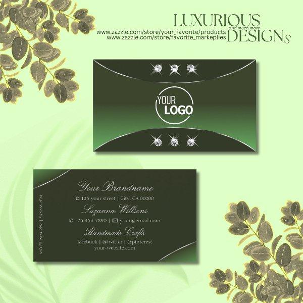 Forest Green with Silver Decor Diamonds and Logo