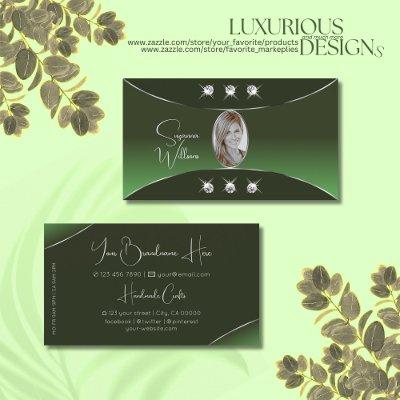Forest Green with Silver Decor Diamonds and Photo