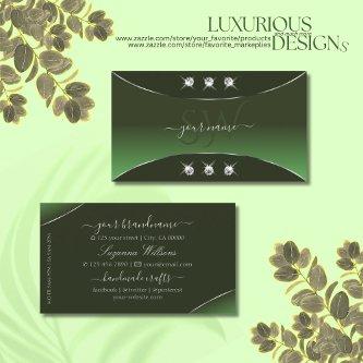 Forest Green with Silver Decor Jewels and Monogram