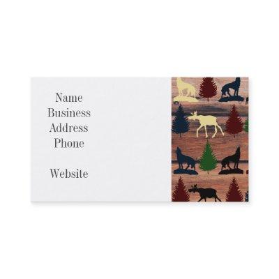Forest Moose Wolf Wilderness Mountain Cabin Rustic