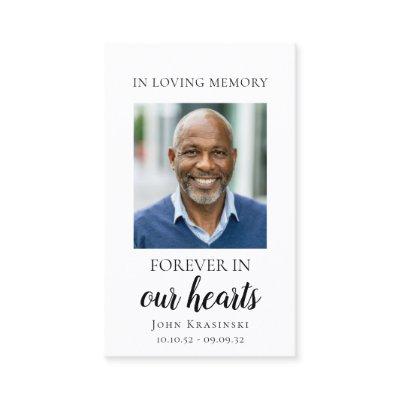 Forever in our hearts personalized funeral card