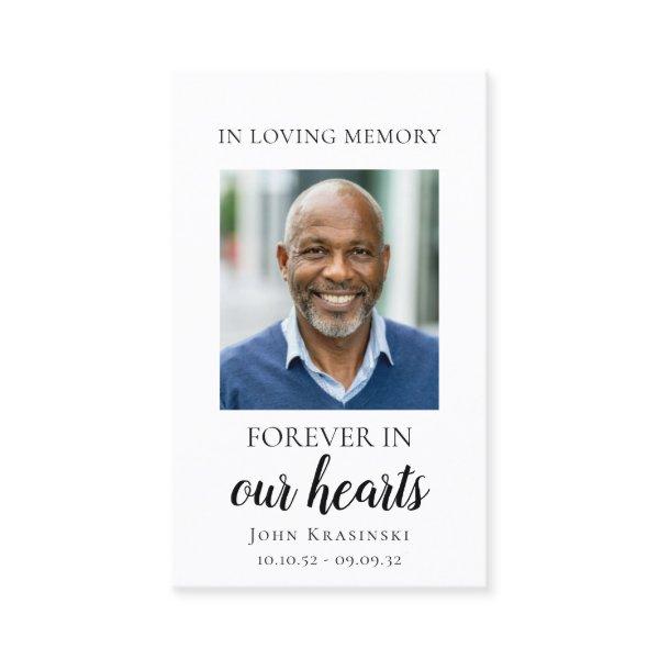Forever in our hearts personalized funeral card