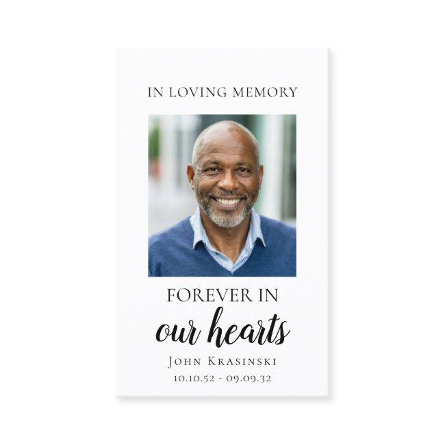 Forever in our hearts personalized funeral card