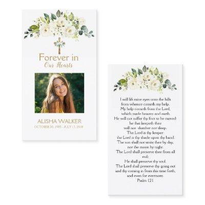 Forever in Our Hearts Photo Funeral Prayer Card