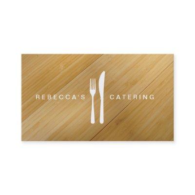 FORK & KNIFE LOGO on BAMBOO WOOD