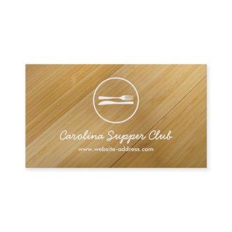 FORK & KNIFE LOGO on BAMBOO WOOD II