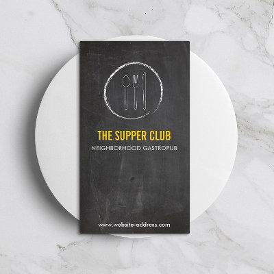FORK SPOON KNIFE CHALKBOARD LOGO 2 for Restaurant