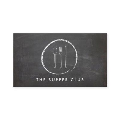 FORK SPOON KNIFE CHALKBOARD LOGO for Restaurant