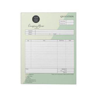 Form Business Quotation, Invoice, Add Your Logo No Notepad