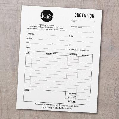 Form Business Quotation, Invoice or Sales Receipt