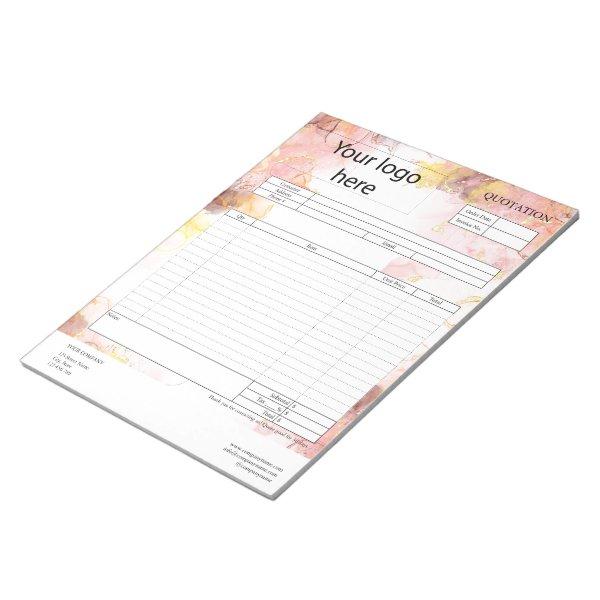 Form Business Quotation, Invoice or Sales Receipt  Notepad