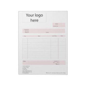 Form Business Quotation, Invoice or Sales Receipt  Notepad