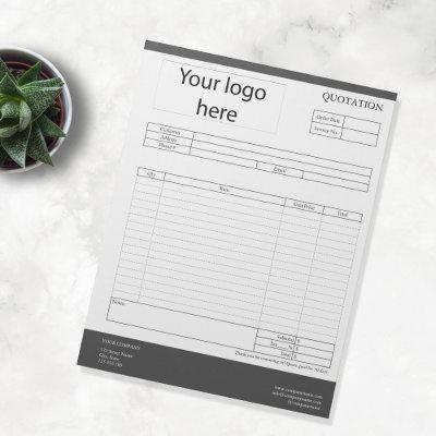 Form Business Quotation, Invoice or Sales Receipt  Notepad