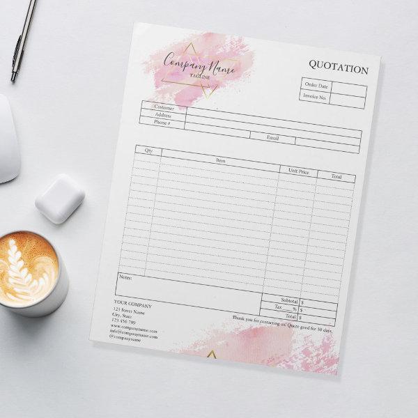 Form Business Quotation, Invoice or Sales Receipt  Notepad