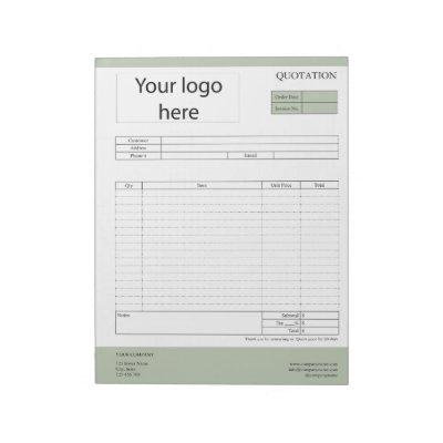 Form Business Quotation, Invoice or Sales Receipt  Notepad