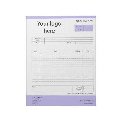 Form Business Quotation, Invoice or Sales Receipt  Notepad