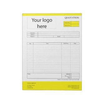 Form Business Quotation, Invoice or Sales Receipt  Notepad