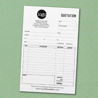 Form Business Quotation, Invoice or Sales Receipt Stationery