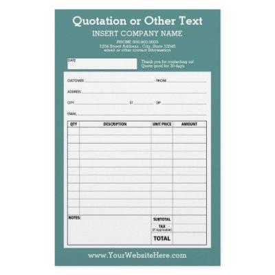 Form Business Quotation or Invoice Can edit color