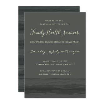 FORMAL BLACK SKETCH STRIPE LINE TALK SEMINAR EVENT INVITATION