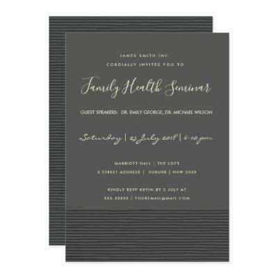 FORMAL BLACK SKETCH STRIPE LINE TALK SEMINAR EVENT INVITATION