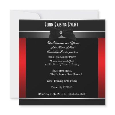 Formal Black Tie Charity Invitation