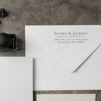 Formal Business Professional Name & Return Address Self-inking Stamp