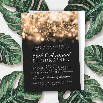 Formal Corporate Gala Event Gold Sparkling Lights Invitation