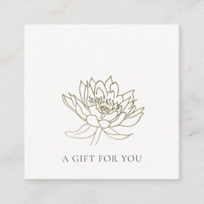FORMAL FAUX GOLD LOTUS FLORAL GIFT CERTIFICATE