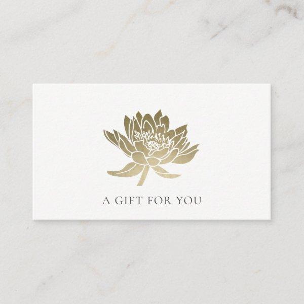 FORMAL FAUX GOLD LOTUS FLORAL GIFT CERTIFICATE