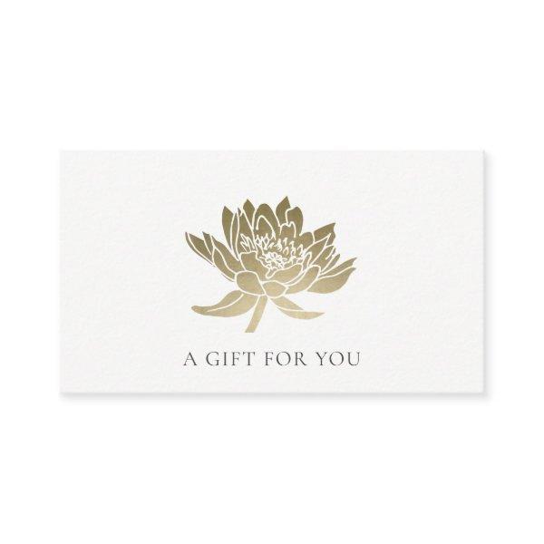 FORMAL FAUX GOLD LOTUS FLORAL GIFT CERTIFICATE