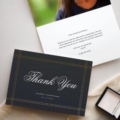 Formal Graduation Photo Thank You Note