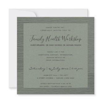 FORMAL GREY BLACK STRIPE LINE WORKSHOP EVENT INVITATION