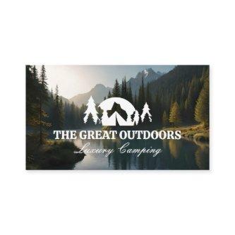 Forrest Lake and Mountains | Camping Logo