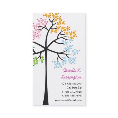 Four Seasons Colorful Dotted Tree Modern Nature